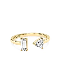 14K Yellow Gold & 0.25 TCW Lab-Grown Diamond Cuff Ring