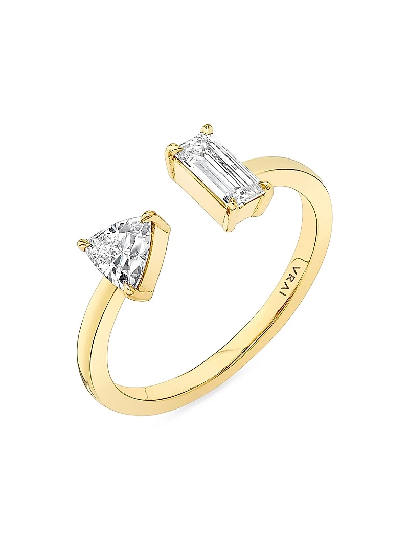 14K Yellow Gold & 0.25 TCW Lab-Grown Diamond Cuff Ring