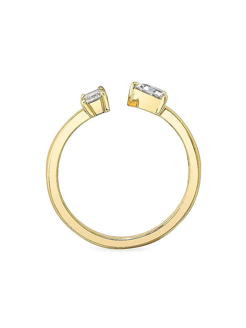14K Yellow Gold & 0.25 TCW Lab-Grown Diamond Cuff Ring