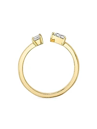 14K Yellow Gold & 0.25 TCW Lab-Grown Diamond Cuff Ring