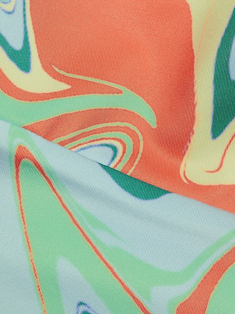 Hazel Asymmetric Printed Crop Top
