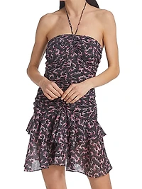 Ilanka Ruched Halter Dress