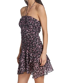 Ilanka Ruched Halter Dress