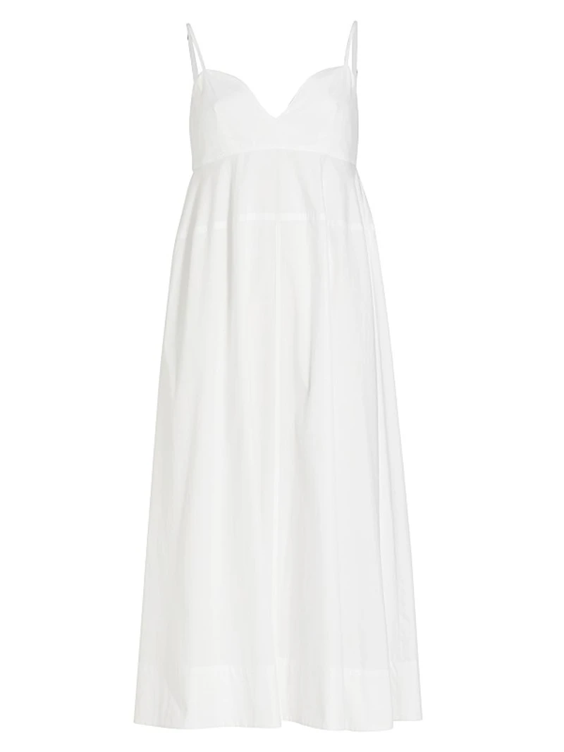 Sweetheart Cotton Poplin Midi-Dress