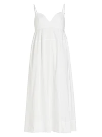 Sweetheart Cotton Poplin Midi-Dress