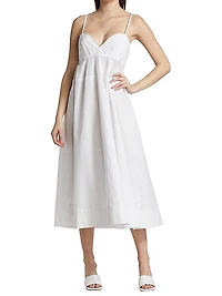 Sweetheart Cotton Poplin Midi-Dress