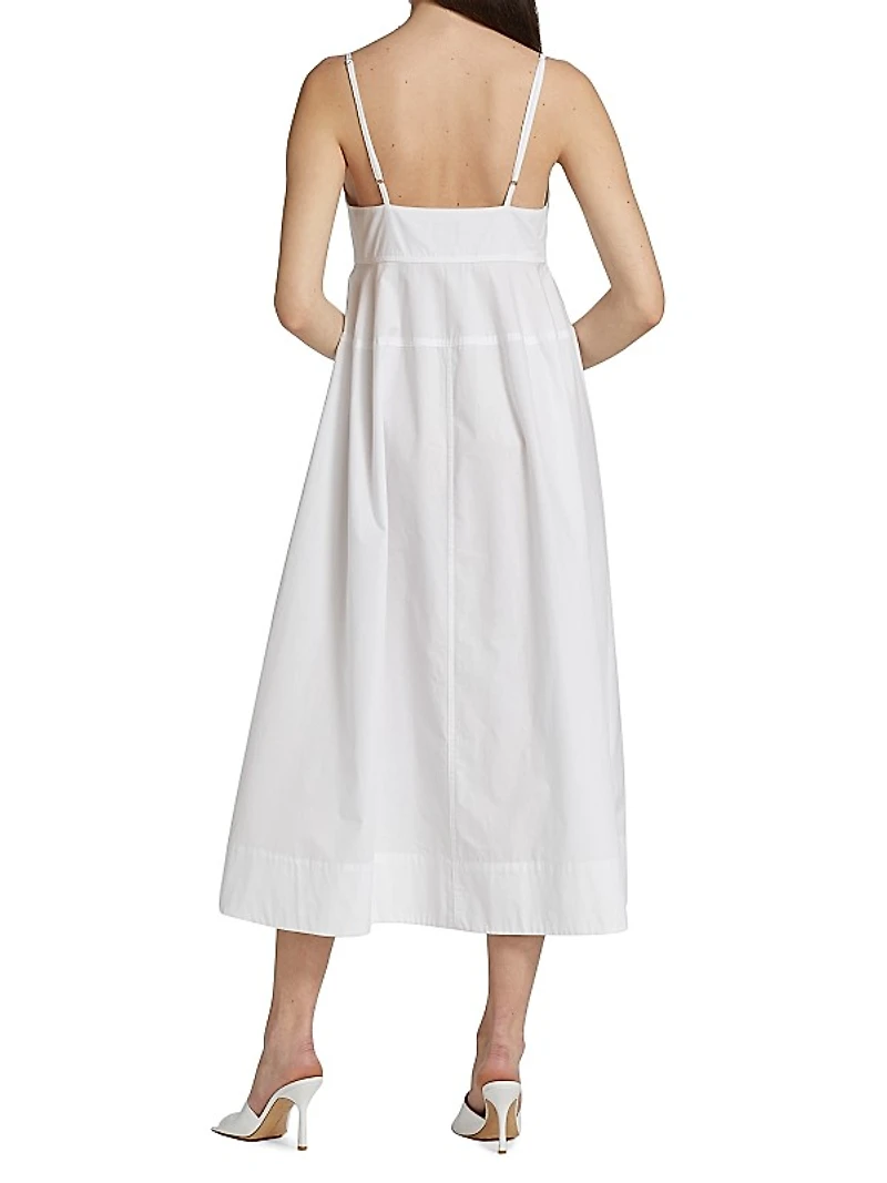 Sweetheart Cotton Poplin Midi-Dress