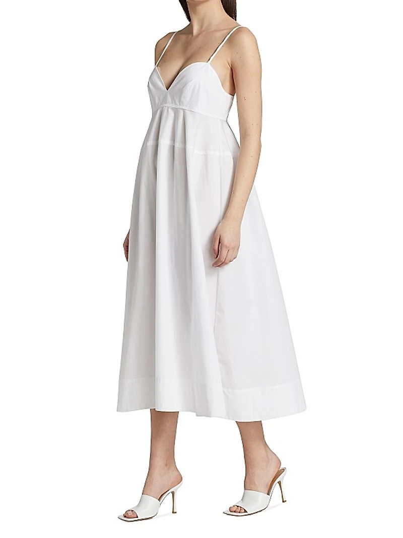 Sweetheart Cotton Poplin Midi-Dress