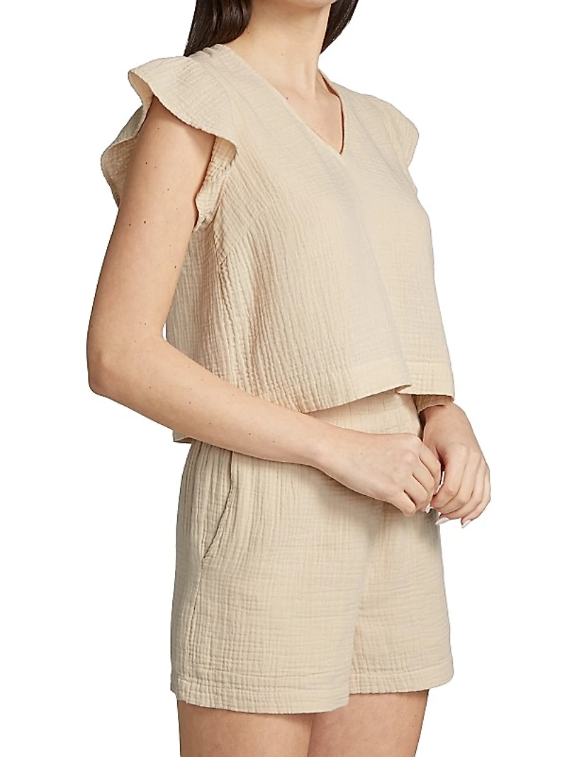 Miley Ruffled V-Neck Top