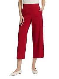 Terena Linen Cropped Wide-Leg Pants