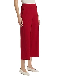 Terena Linen Cropped Wide-Leg Pants