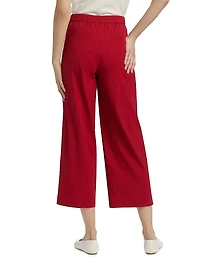 Terena Linen Cropped Wide-Leg Pants