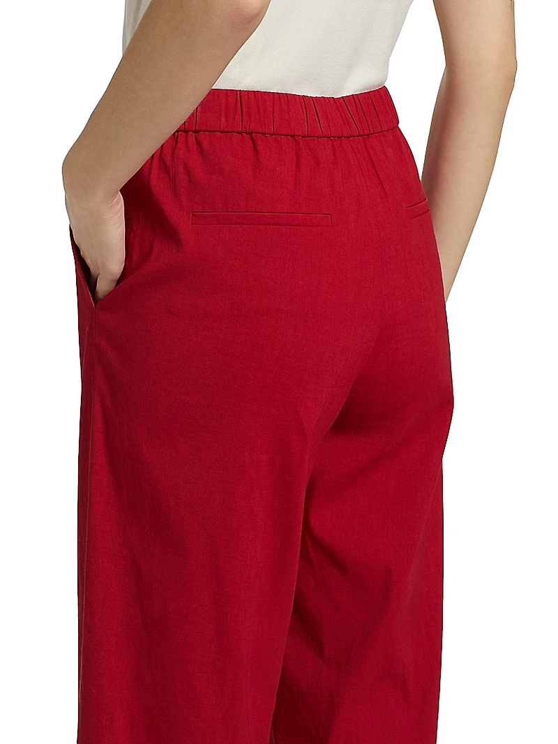 Terena Linen Cropped Wide-Leg Pants