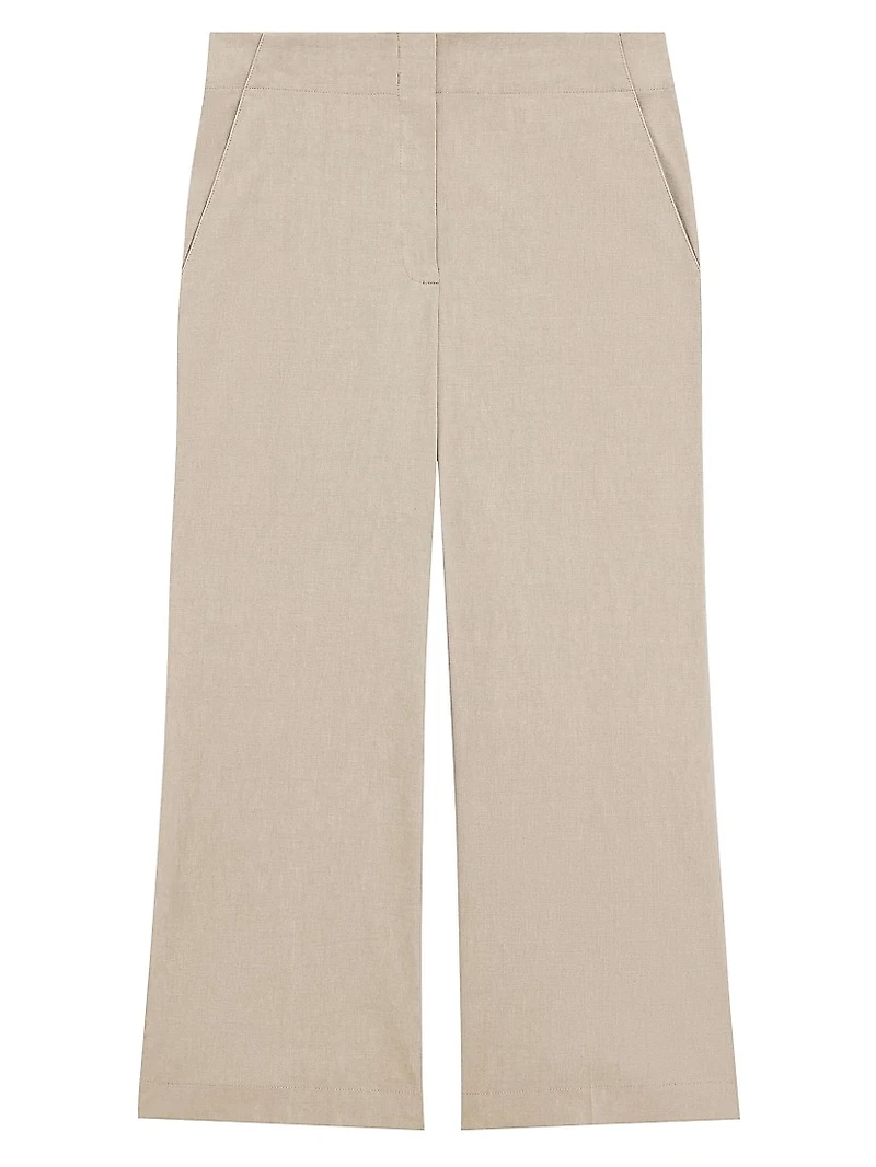 Terena Linen Cropped Wide-Leg Pants