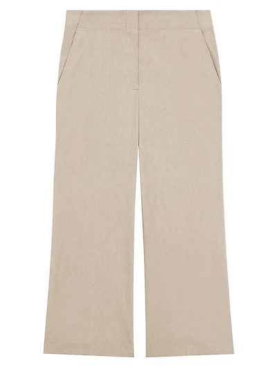 Terena Linen Cropped Wide-Leg Pants
