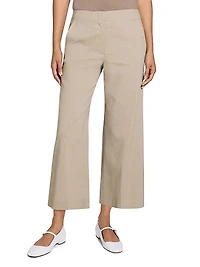 Terena Linen Cropped Wide-Leg Pants