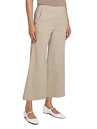 Terena Linen Cropped Wide-Leg Pants
