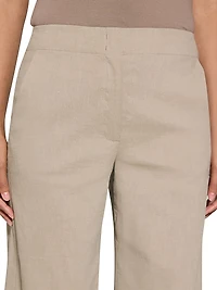 Terena Linen Cropped Wide-Leg Pants