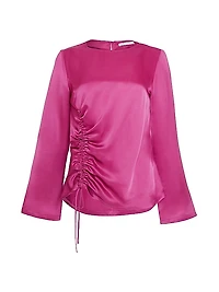 Fabi Satin Ruched Top