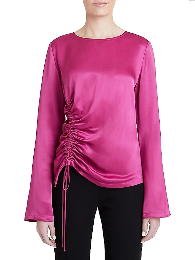 Fabi Satin Ruched Top