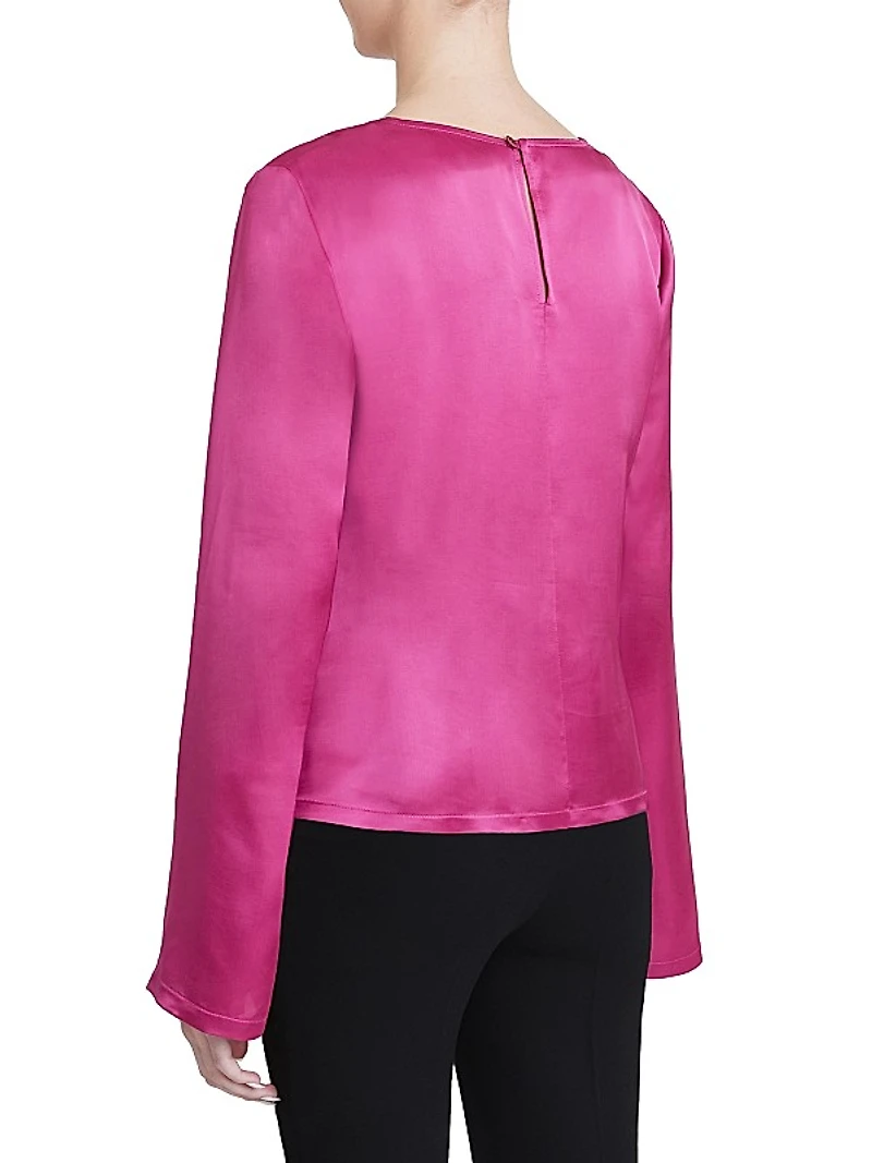 Fabi Satin Ruched Top