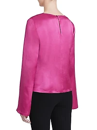 Fabi Satin Ruched Top