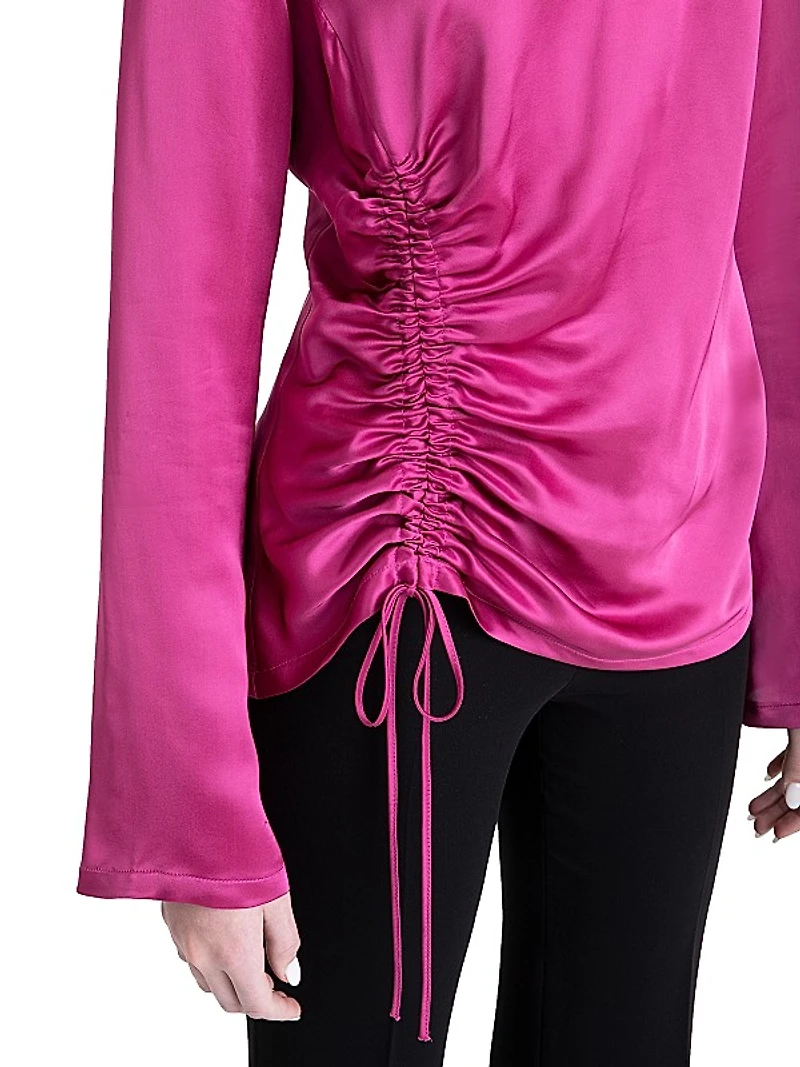Fabi Satin Ruched Top