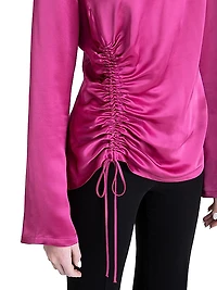Fabi Satin Ruched Top