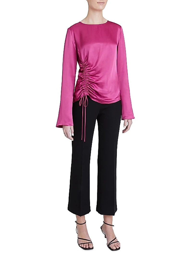 Fabi Satin Ruched Top