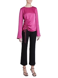Fabi Satin Ruched Top