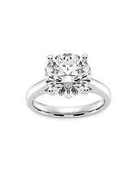 14K White Gold & 4 TCW Lab-Grown Diamond Solitaire Engagement Ring
