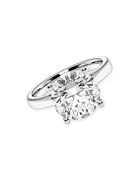 14K White Gold & 4 TCW Lab-Grown Diamond Solitaire Engagement Ring