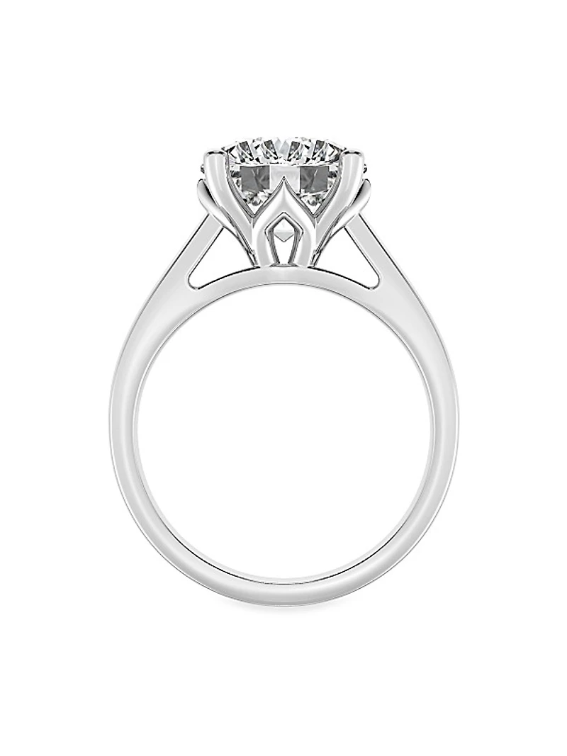 14K White Gold & 4 TCW Lab-Grown Diamond Solitaire Engagement Ring