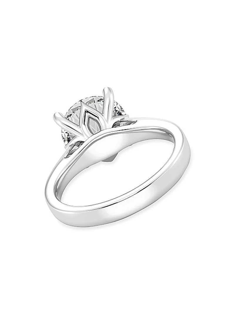 14K White Gold & 4 TCW Lab-Grown Diamond Solitaire Engagement Ring
