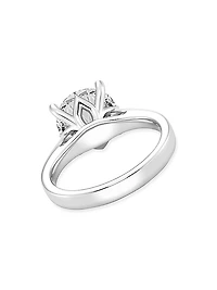 14K White Gold & 4 TCW Lab-Grown Diamond Solitaire Engagement Ring