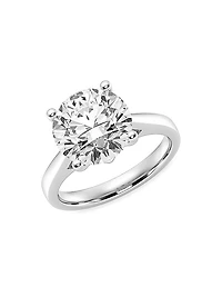 14K White Gold & 4 TCW Lab-Grown Diamond Solitaire Engagement Ring