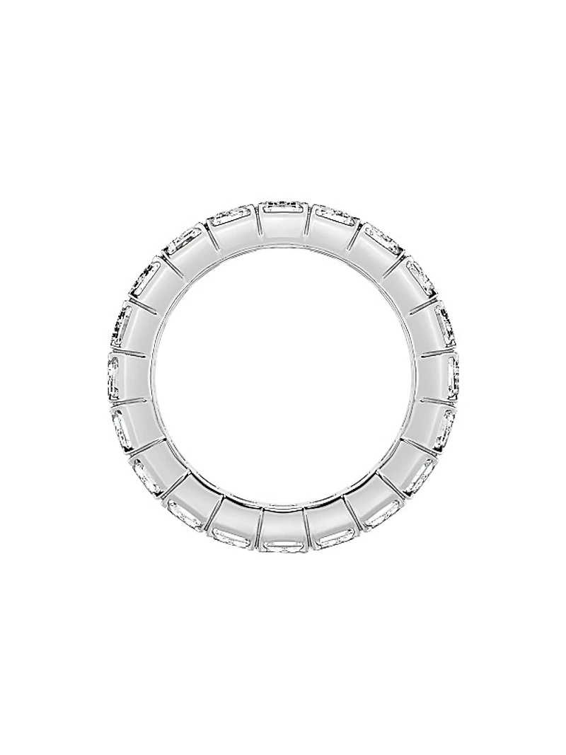 14K White Gold & 8 TCW Emerald-Cut Lab-Grown Diamond Eternity Band