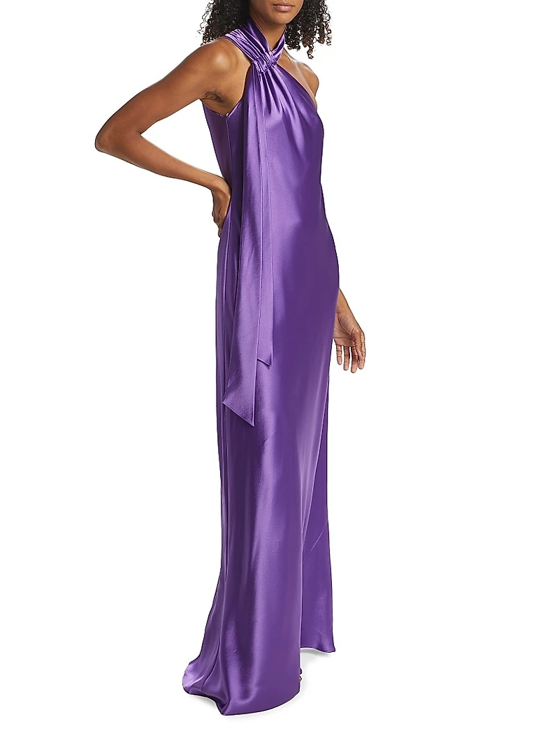 Ushuaia Satin Tieneck Gown