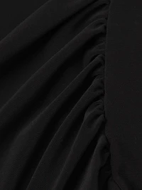 Asymmetric Draped Gathered Dress