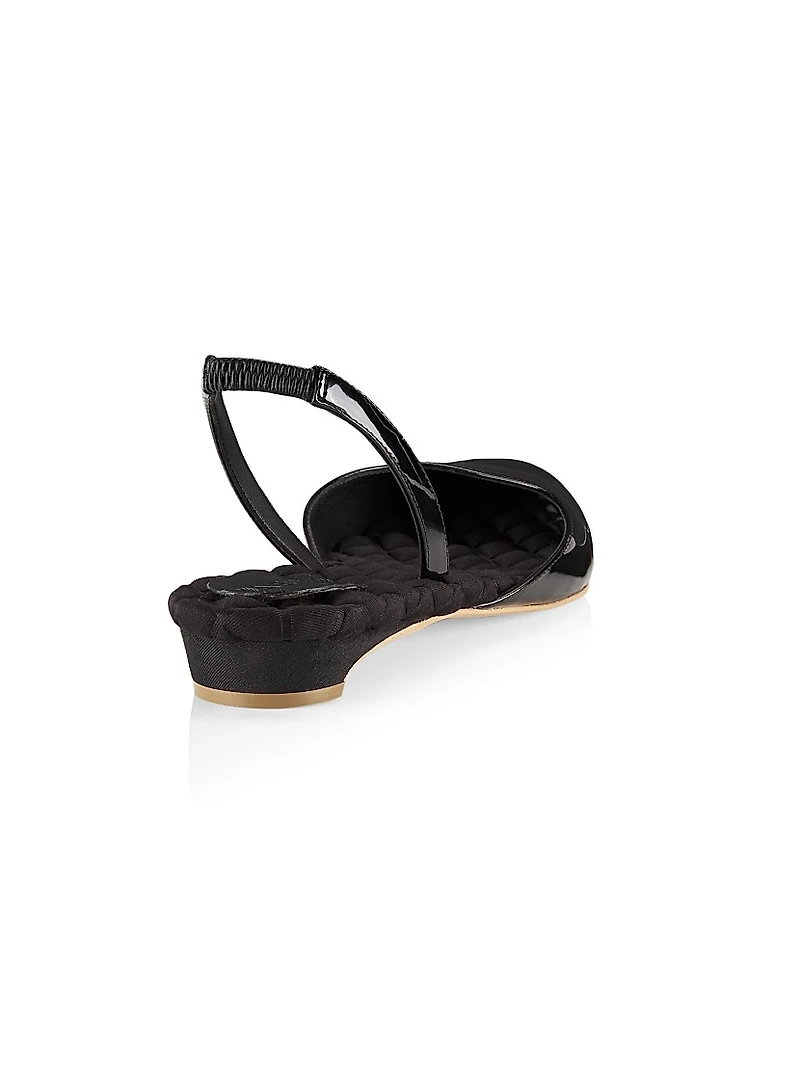Jackie Vegan Patent Leather Slingback Flats
