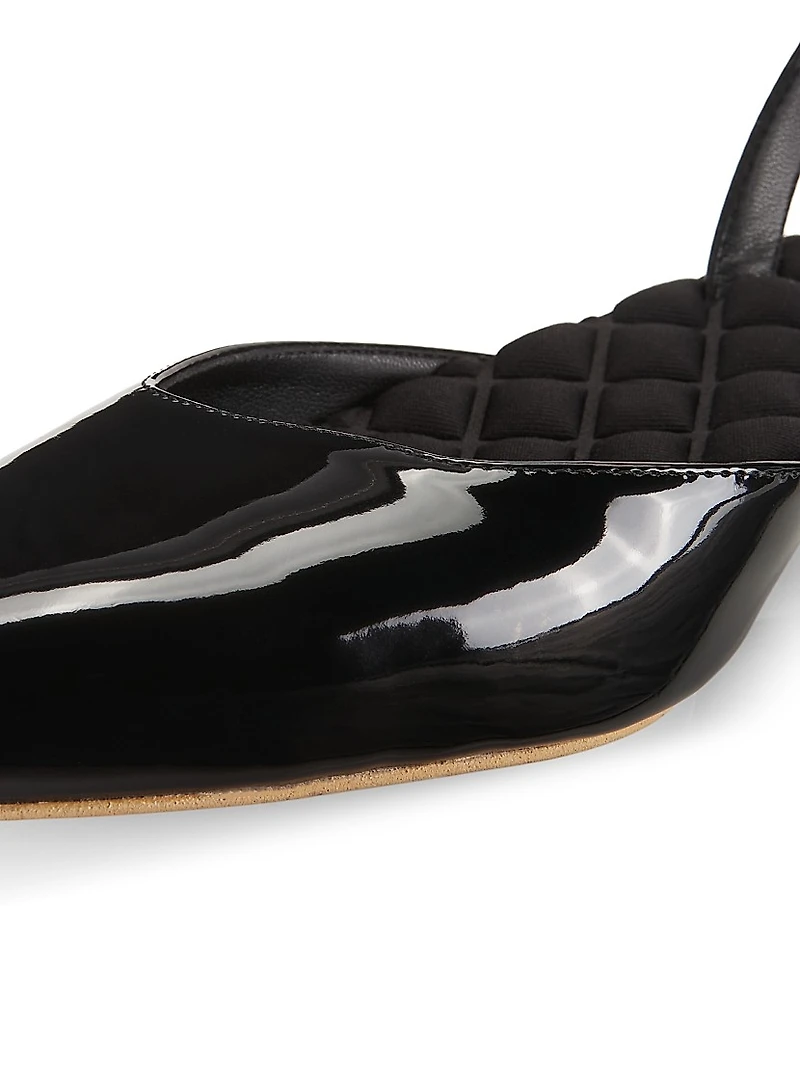 Jackie Vegan Patent Leather Slingback Flats