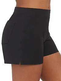 Polished Stretch Cotton Shorts