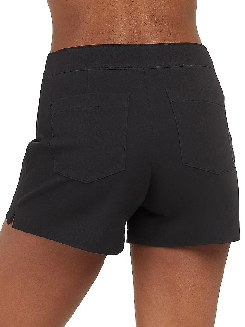 Polished Stretch Cotton Shorts