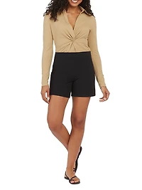 Polished Stretch-Cotton Shorts