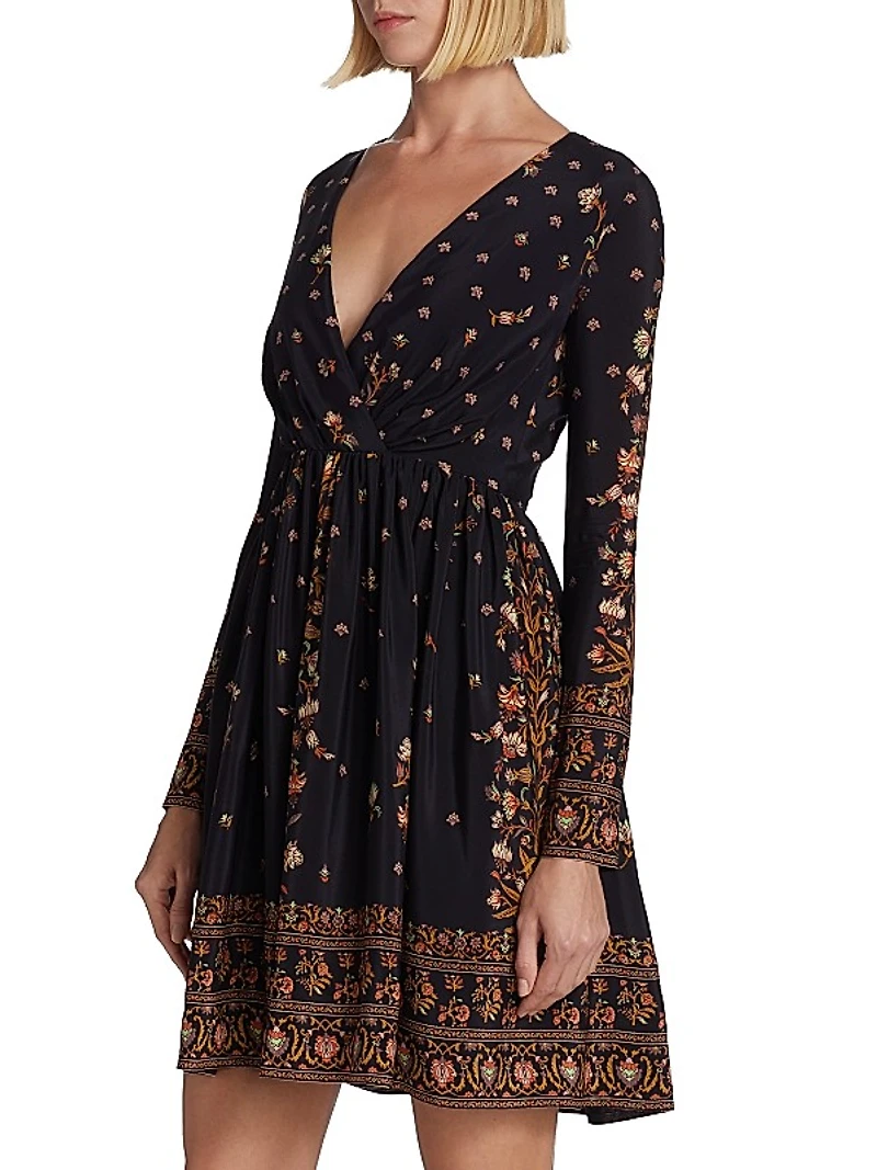 Floral Long-Sleeve Minidress