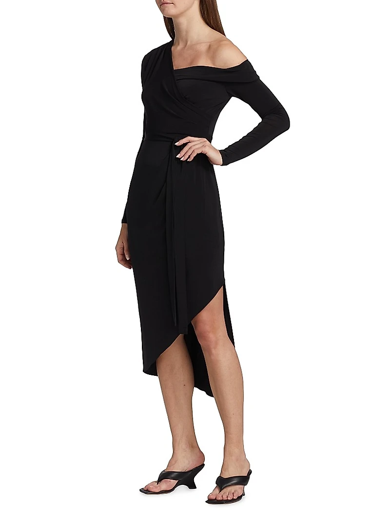 Eden One-Shoulder Jersey Midi-Dress