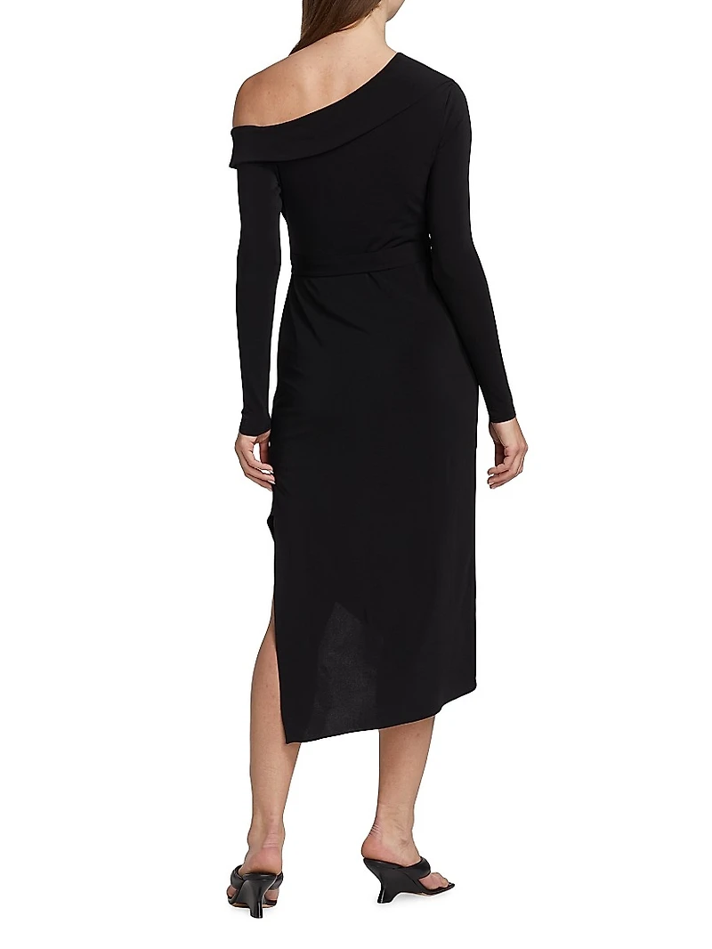 Eden One-Shoulder Jersey Midi-Dress