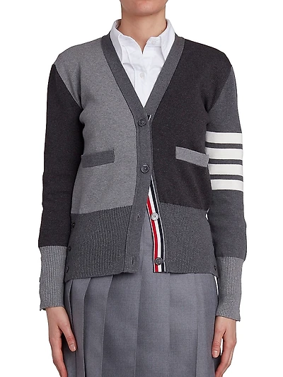 Funmix Colorblock Four Bar Cardigan