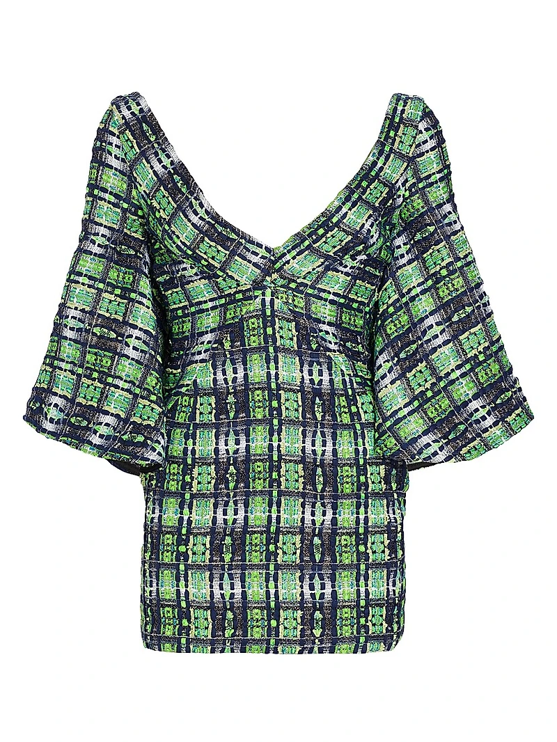 Plaid V-Neck Mini Dress