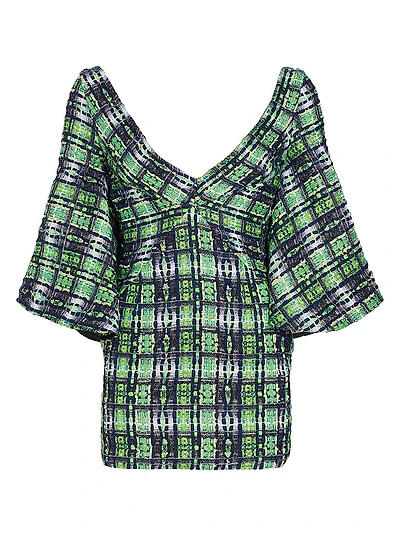 Plaid V-Neck Mini Dress